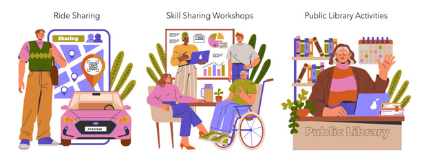 Community Initiatives Ride Sharing, Skill Workshops, Library Activities