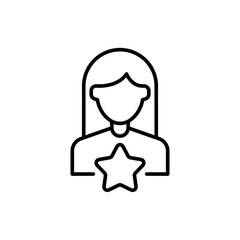 Favorite woman outline icons, minimalist vector illustration ,simple transparent graphic element .Isolated on white background