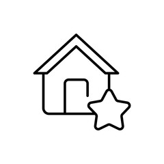 Favorite house outline icons, minimalist vector illustration ,simple transparent graphic element .Isolated on white background