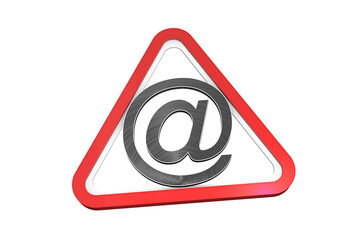 Warning Sign with Email Symbol