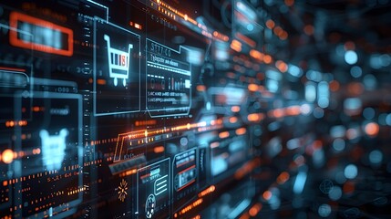 Futuristic AI Powered E Commerce Interface with Personalized User Experience for Online Businesses