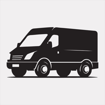 recommend clip art: van vector silhouette on a white background