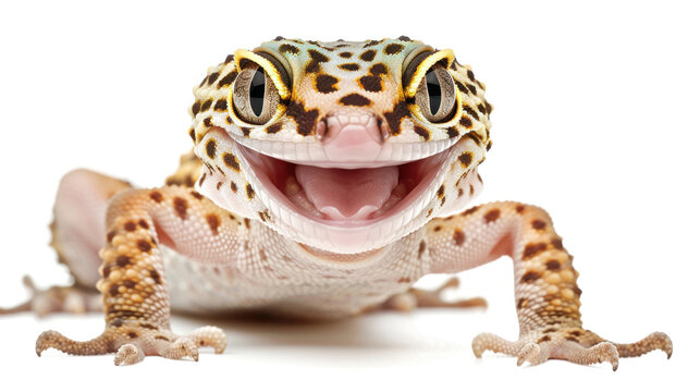 leopard gecko on white background