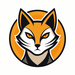 A cat logo style icon vector art illustration