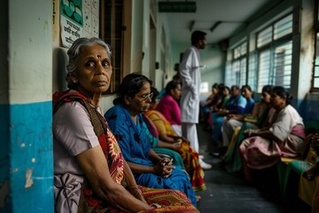 Healthcare scene with Indian medic in a hospital Generative Ai