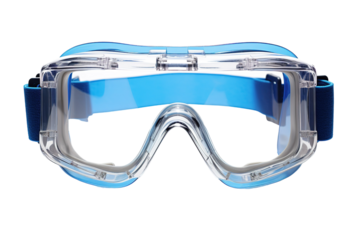 Protective Blue And Clear Goggles On A White Background on a White or Clear Surface PNG Transparent Background