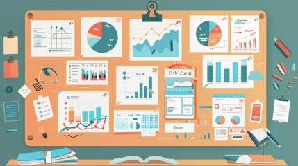 Business Data Analysis on Corkboard.