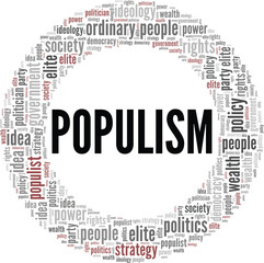 Populism word cloud conceptual design isolated on white background.