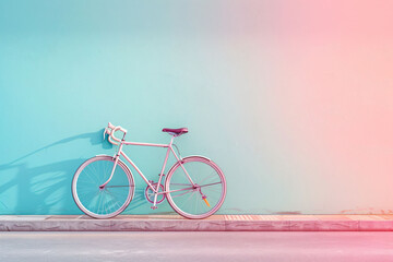 Fototapeta premium road bike minimal pastel background 3d rendering background.
