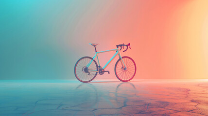 Fototapeta premium road bike minimal pastel background 3d rendering background.
