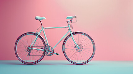 Fototapeta premium road bike minimal pastel background 3d rendering background.