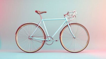 Fototapeta premium road bike minimal pastel background 3d rendering background.