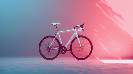 Fototapeta premium road bike minimal pastel background 3d rendering background.
