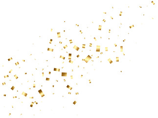 Gold falling Rectangle foil confetti. Festive pattern