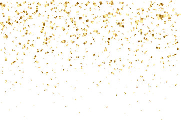 Gold falling Rectangle foil confetti. Festive pattern
