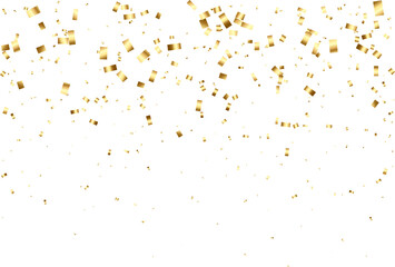 Gold falling Rectangle foil confetti. Festive pattern
