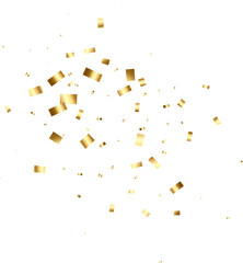 Gold falling Rectangle foil confetti. Festive pattern