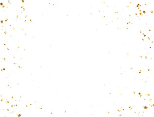 Gold falling Rectangle foil confetti. Festive pattern