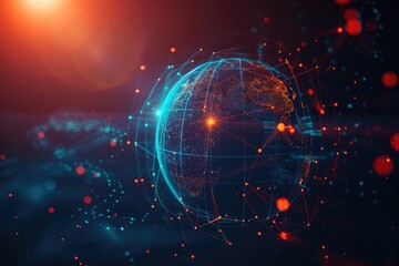 Fototapeta premium Golden Network: Global Data Integration