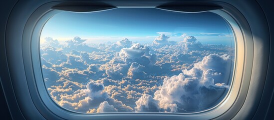 Fototapeta premium Cloudscape Seen From Airplane Window
