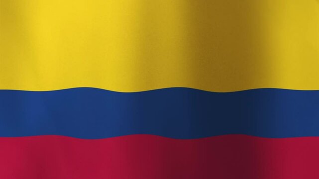 Flag of Colombia, 4K Seamless Loop Animation. Colombian Flag 3D Flowing Cloth Motion Graphics Backdrop for Social Media, Streaming, and Channels