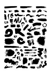 Set of Graphic Design Vector Elements: Handmade Doodles and Paint Splatter Resources