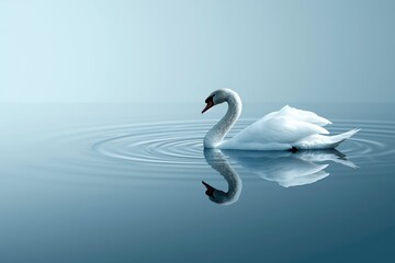 Obraz premium Graceful Water Bird in Reflective Pose
