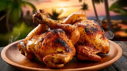 Chicken on the grill Jerk Caribbean Cuisine