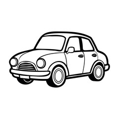 Fototapeta premium Classic Car Outline Vector Illustration