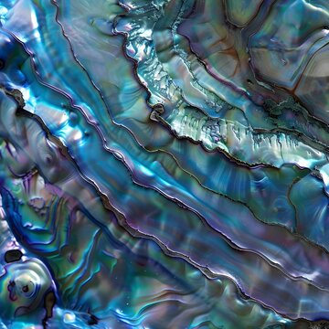 vibrant Haliotis shell detail - luxury background of blue abalone pearl shell.