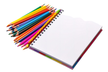 A Blank Canvas of Potential: A Red Spiral Notebook and Pencil Ready for Inspiration on a White or Clear Surface PNG Transparent Background