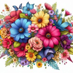 bouquet of flowers on a white background
