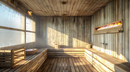 interior of a Finnish sauna