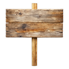 Wooden sign Isolated on Transparent Background