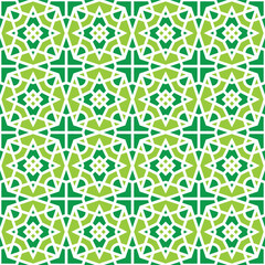 Green islamic geometric seamless pattern design for decorating, wallpaper, wrapping paper,fabric, backdrop and etc.