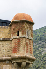 Villefranche, France, 05-24-2024.  Detail on the city wall of Villefranche de conflent, France.