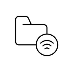 Wireless FTP outline icons, minimalist vector illustration ,simple transparent graphic element .Isolated on white background