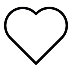 heart shape symbol, black and white vector silhouette illustration