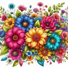 bouquet of flowers on a white background
