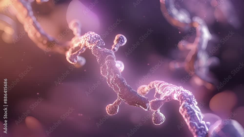 Poster detailed depiction of the looping structure of a chromosome where dna is folded and organized to fit