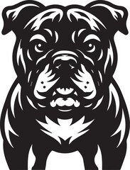 Aggressive Pitbull Vector Illustration Silhouette. 