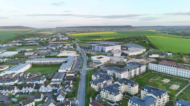 Epernay, France. Drone Flight and Scenic View 