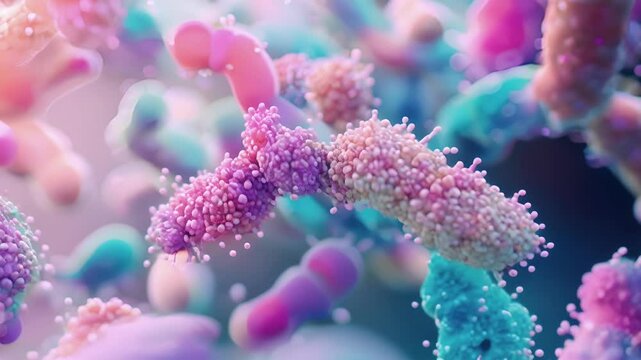 A closeup image of the lac operon in E. coli depicting how gene expression is regulated by the presence of lactose.