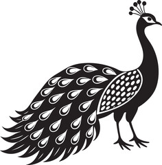 Fototapeta premium peacock silhouette vector art illustration