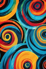 Fototapeta premium Vibrant Abstract Pattern with Circles and Swirls Patterns