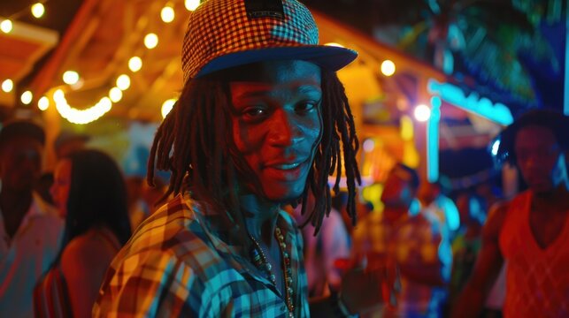 A person with long hair and a plaid shirt, suitable for music or outdoor use