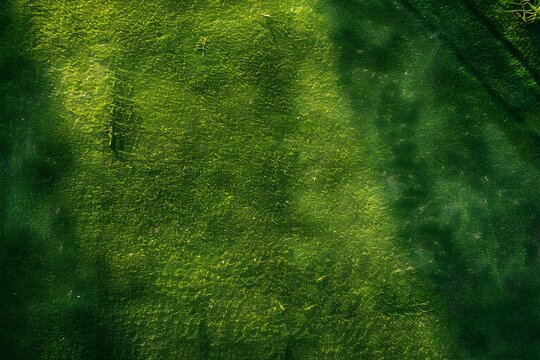 Beautiful Green Grass Texture Background, Top View. Soccer Field. , Close-up Shooting, 4k, Ultra Realism, High Detail, Kodak Ektar, Stock Photography