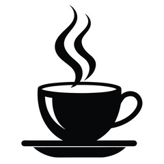Tea Cup with Steam Vector Illustration on White Background