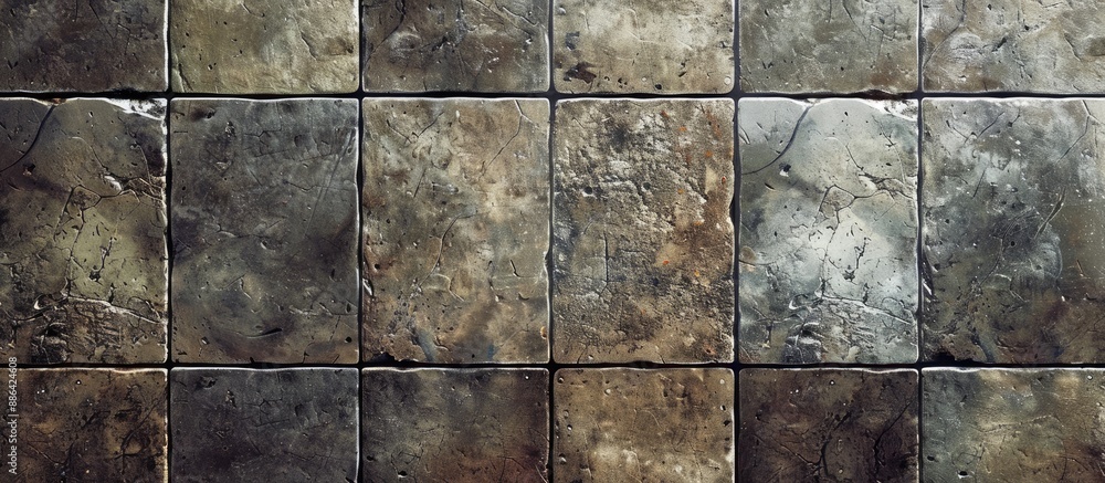 Aufkleber Stone tile pattern background with complimentary copy space image for product placement or ad design