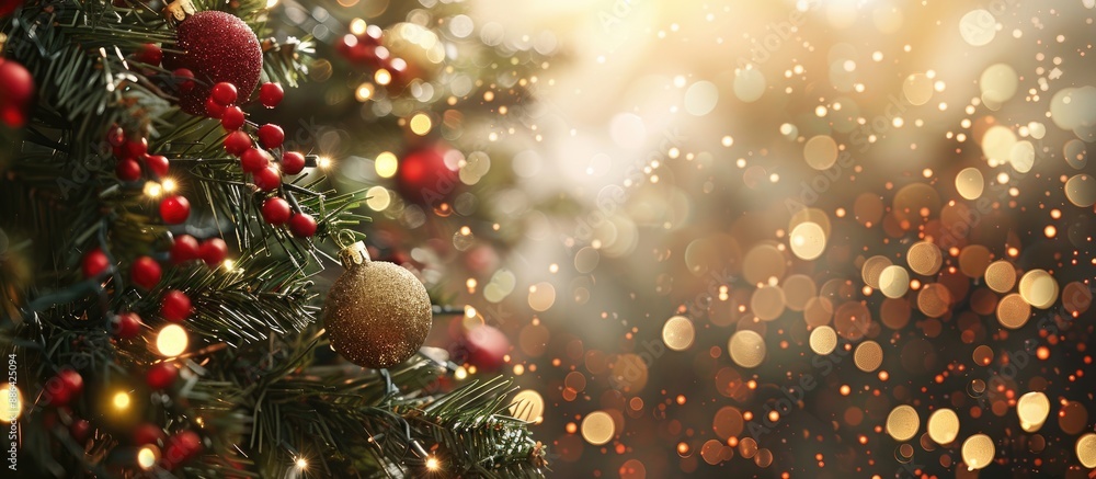 Leinwandbilder christmas background with numerous bokeh lights creating a festive ambiance copy space image
